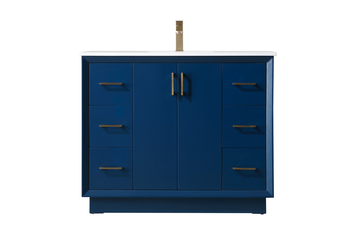 Elegant Lighting SIngle Bathroom Vanity from the Hayes collection in Blue finish