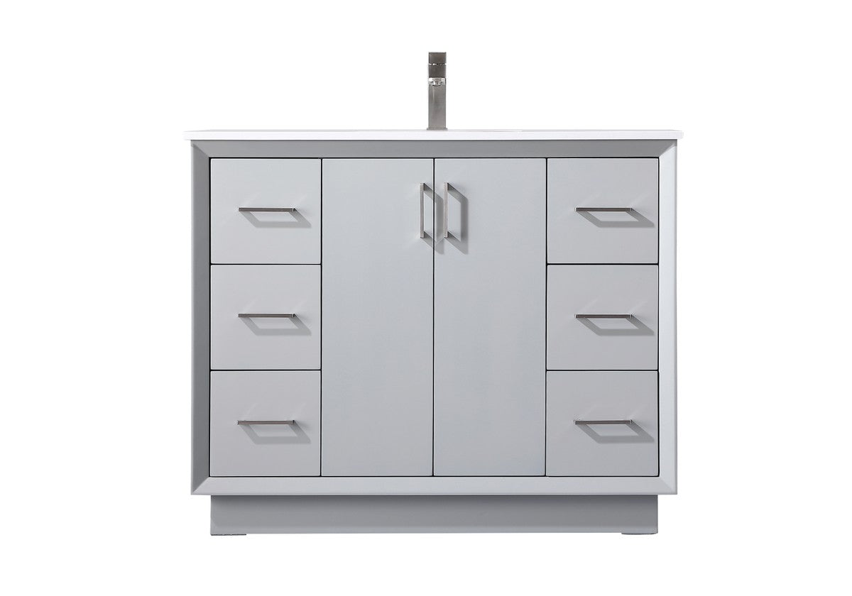 Elegant Lighting SIngle Bathroom Vanity from the Hayes collection in Grey finish