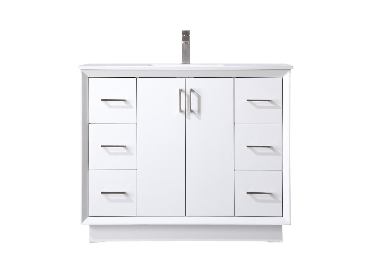 Elegant Lighting SIngle Bathroom Vanity from the Hayes collection in White finish