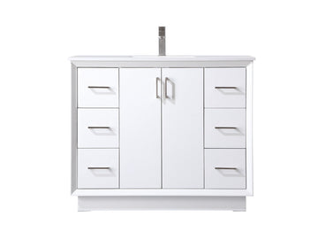 Elegant Lighting SIngle Bathroom Vanity from the Hayes collection in White finish