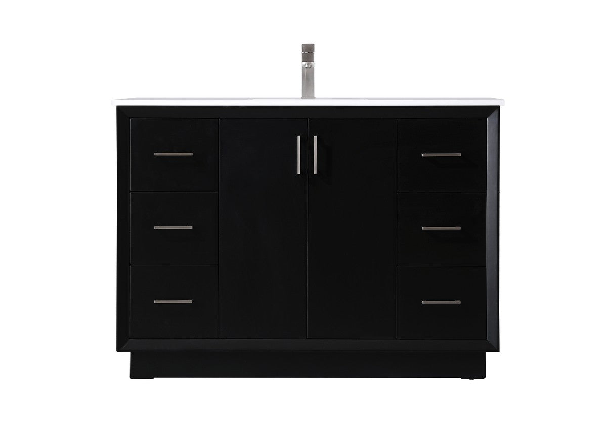 Elegant Lighting SIngle Bathroom Vanity from the Hayes collection in Black finish