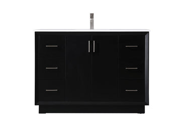 Elegant Lighting SIngle Bathroom Vanity from the Hayes collection in Black finish