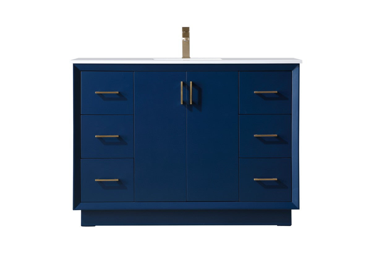 Elegant Lighting SIngle Bathroom Vanity from the Hayes collection in Blue finish