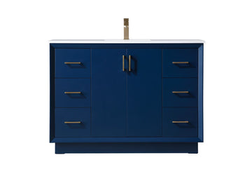 Elegant Lighting SIngle Bathroom Vanity from the Hayes collection in Blue finish