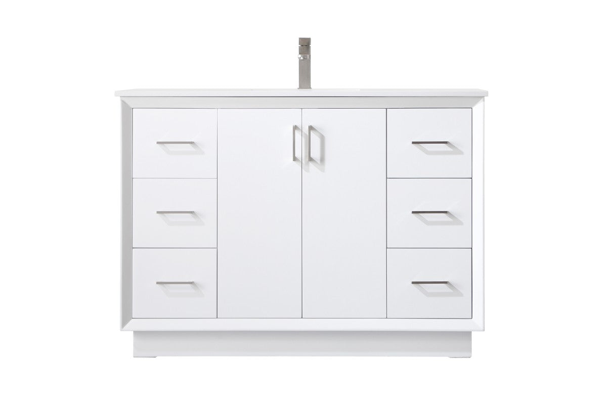 Elegant Lighting SIngle Bathroom Vanity from the Hayes collection in White finish