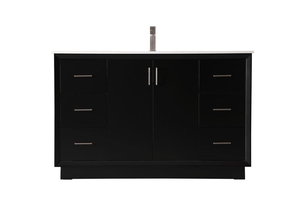 Elegant Lighting SIngle Bathroom Vanity from the Hayes collection in Black finish
