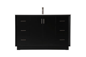 Elegant Lighting SIngle Bathroom Vanity from the Hayes collection in Black finish