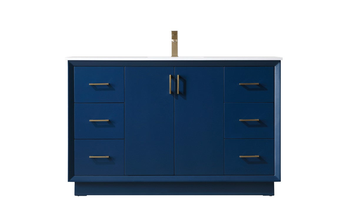Elegant Lighting SIngle Bathroom Vanity from the Hayes collection in Blue finish