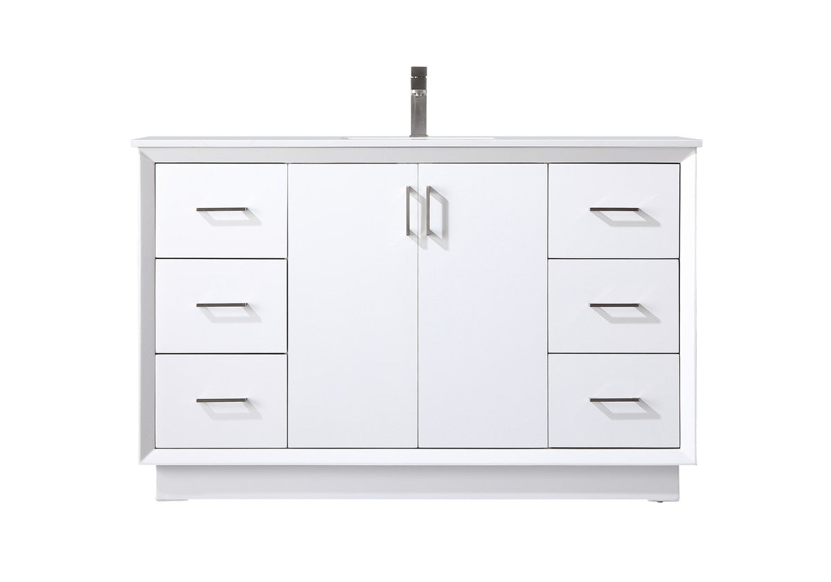 Elegant Lighting SIngle Bathroom Vanity from the Hayes collection in White finish