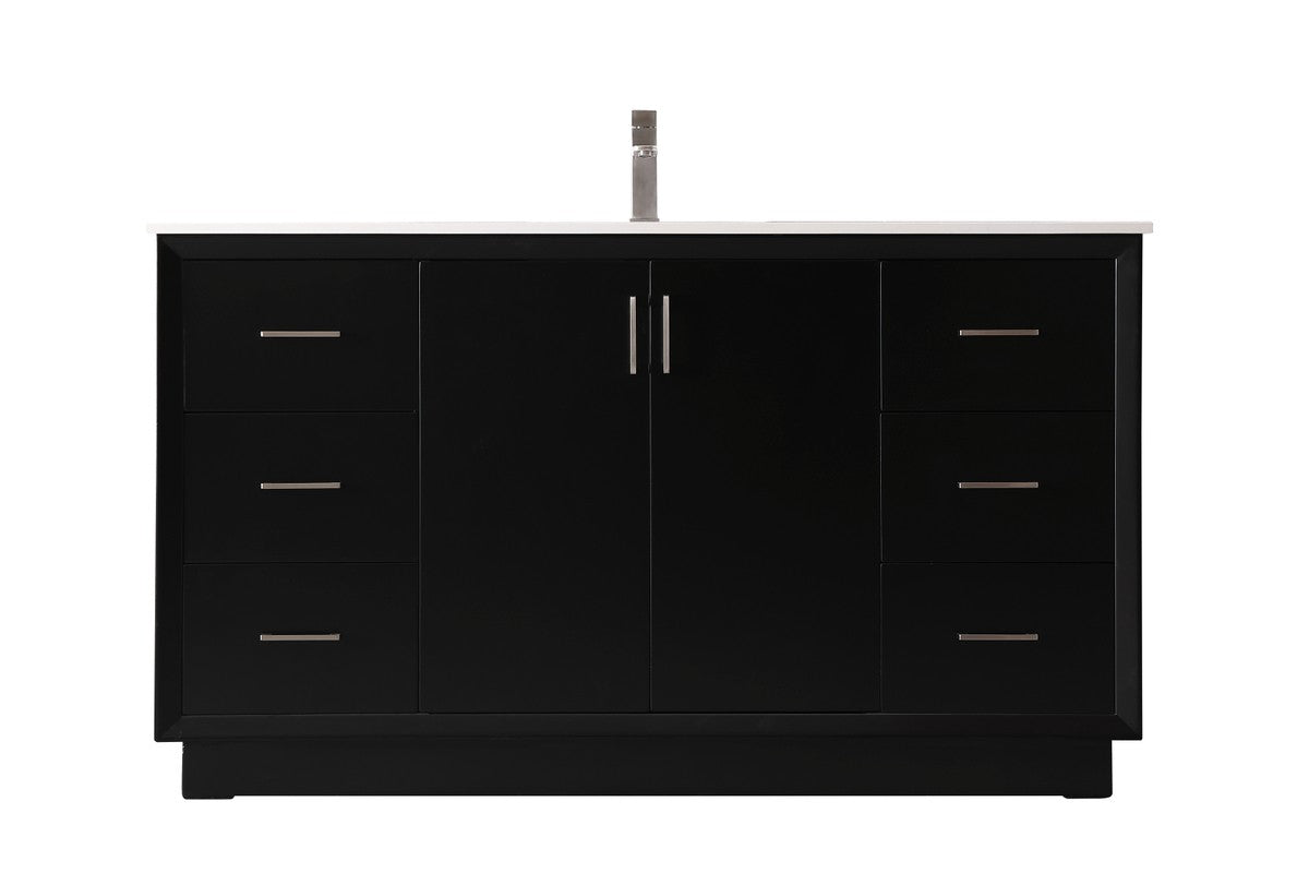 Elegant Lighting SIngle Bathroom Vanity from the Hayes collection in Black finish