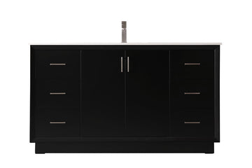 Elegant Lighting SIngle Bathroom Vanity from the Hayes collection in Black finish