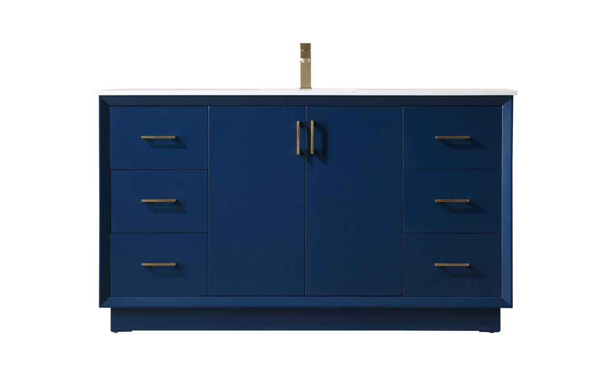 Elegant Lighting SIngle Bathroom Vanity from the Hayes collection in Blue finish