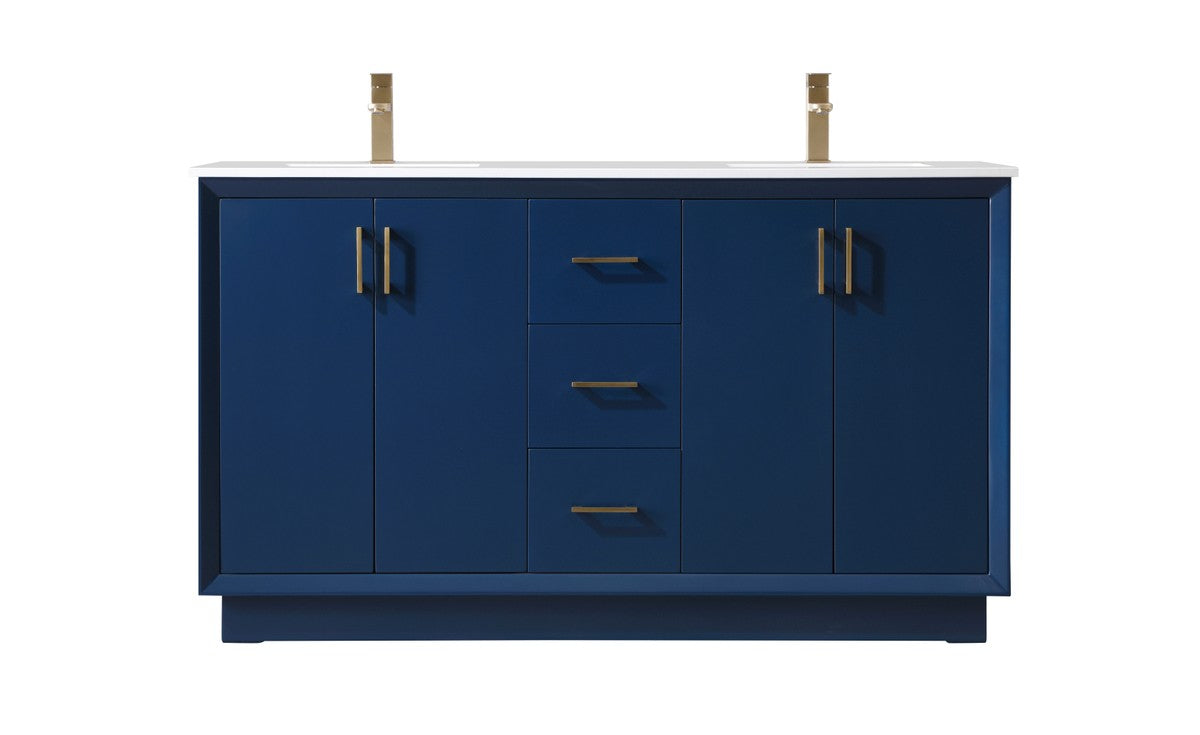 Elegant Lighting Double Bathroom Vanity from the Hayes collection in Blue finish