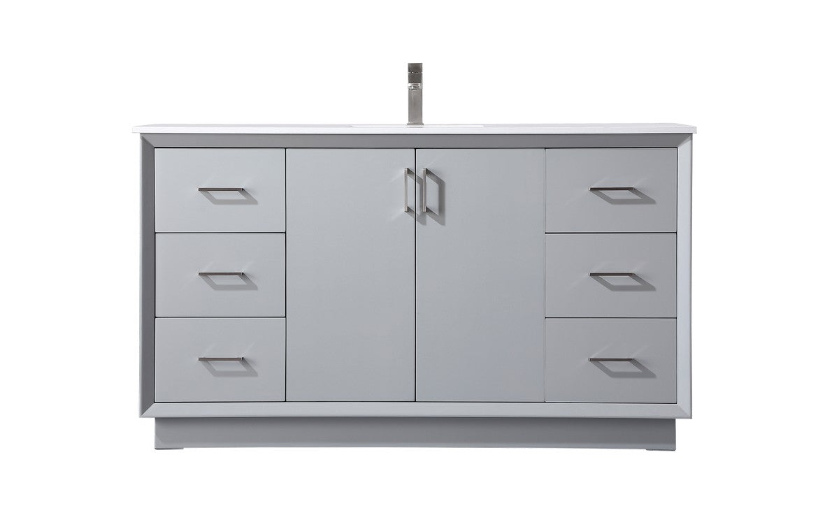 Elegant Lighting SIngle Bathroom Vanity from the Hayes collection in Grey finish