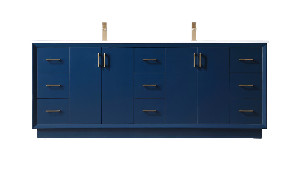 Elegant Lighting Double Bathroom Vanity from the Hayes collection in Blue finish