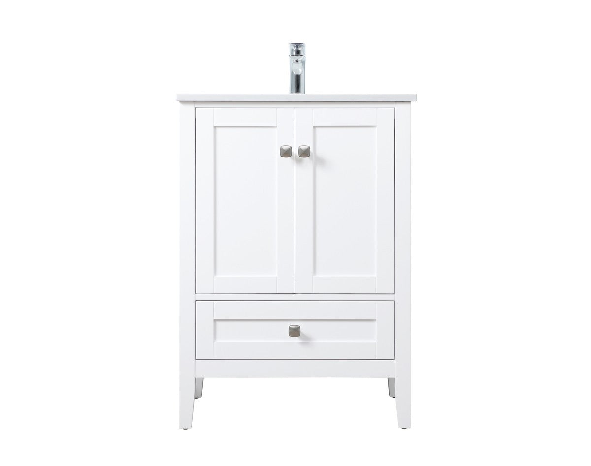Elegant Lighting SIngle Bathroom Vanity from the Hamilton collection in White finish