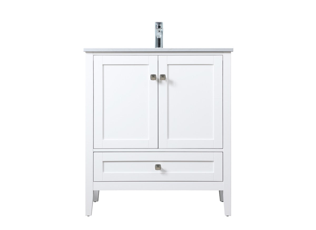 Elegant Lighting SIngle Bathroom Vanity from the Hamilton collection in White finish