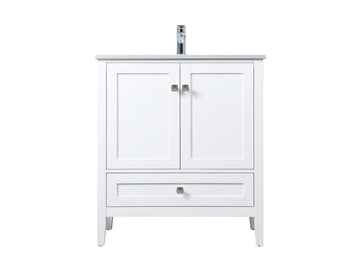 Elegant Lighting SIngle Bathroom Vanity from the Hamilton collection in White finish