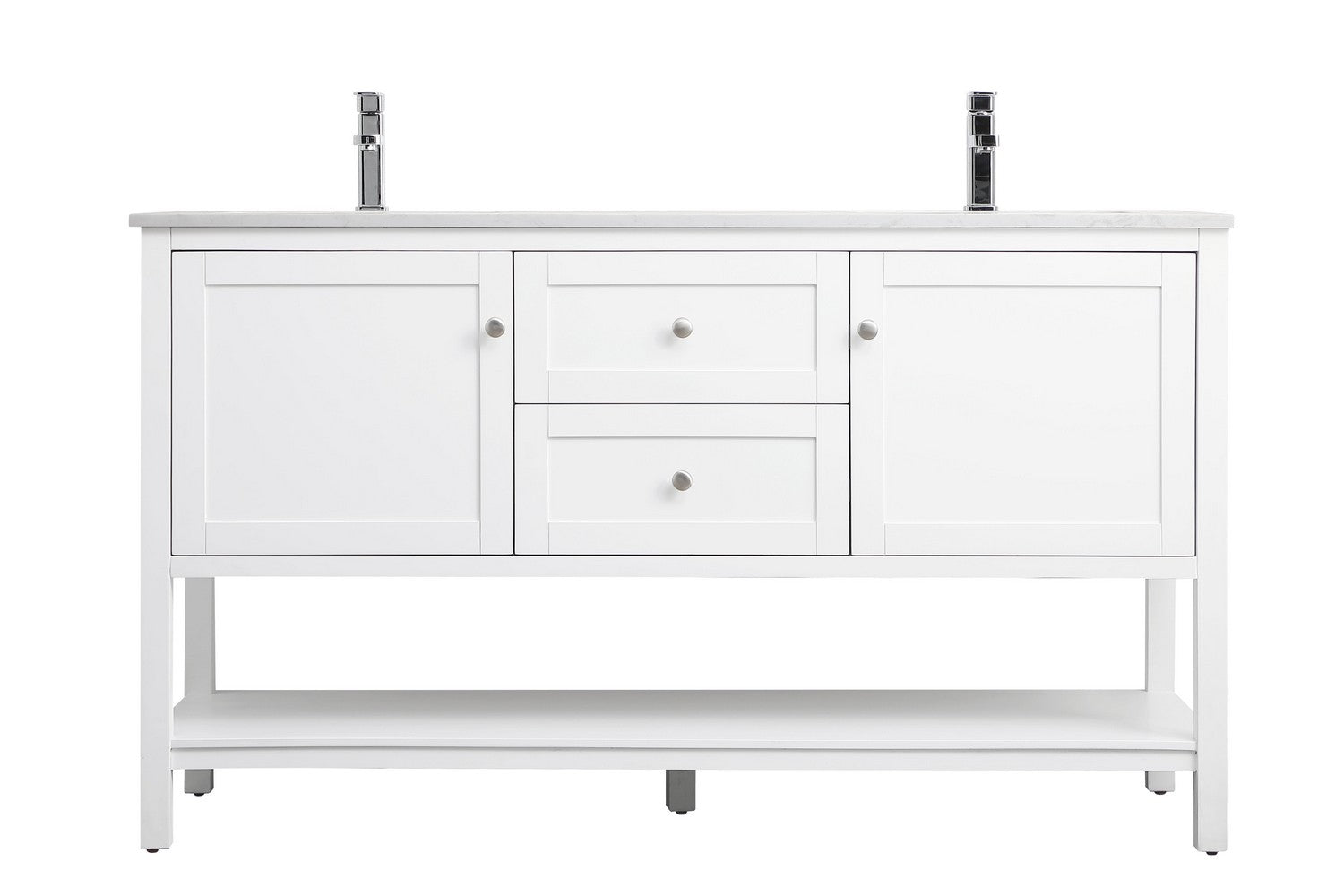 Elegant Lighting Double Bathroom Vanity from the Heath collection in White finish