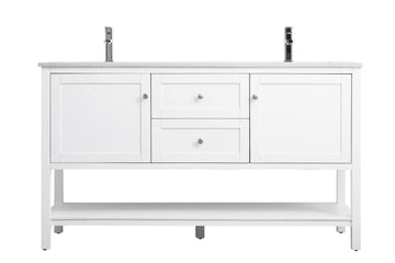 Elegant Lighting Double Bathroom Vanity from the Heath collection in White finish