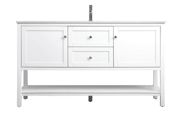 Elegant Lighting SIngle Bathroom Vanity from the Heath collection in White finish