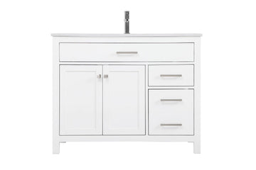 Elegant Lighting SIngle Bathroom Vanity from the Lewis collection in White finish