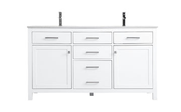 Elegant Lighting Double Bathroom Vanity from the Lewis collection in White finish