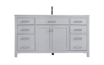 Elegant Lighting SIngle Bathroom Vanity from the Lewis collection in Grey finish