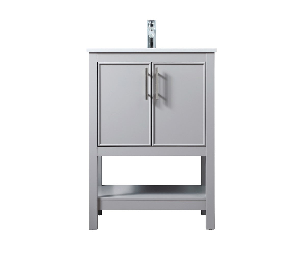 Elegant Lighting SIngle Bathroom Vanity from the Everett collection in Grey finish