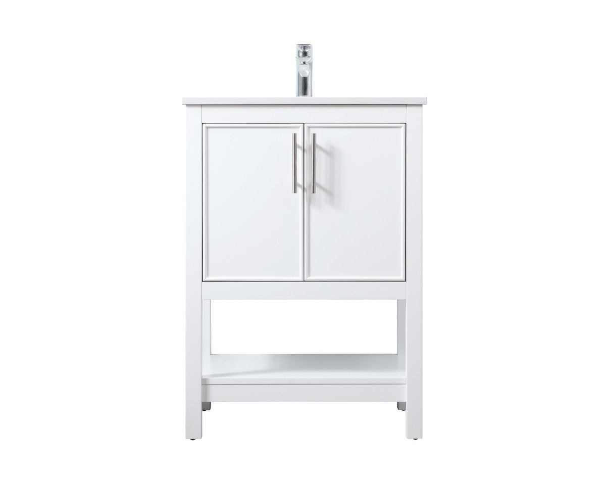 Elegant Lighting SIngle Bathroom Vanity from the Everett collection in White finish