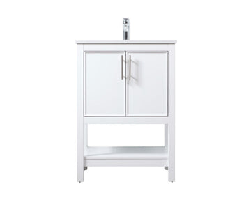 Elegant Lighting SIngle Bathroom Vanity from the Everett collection in White finish