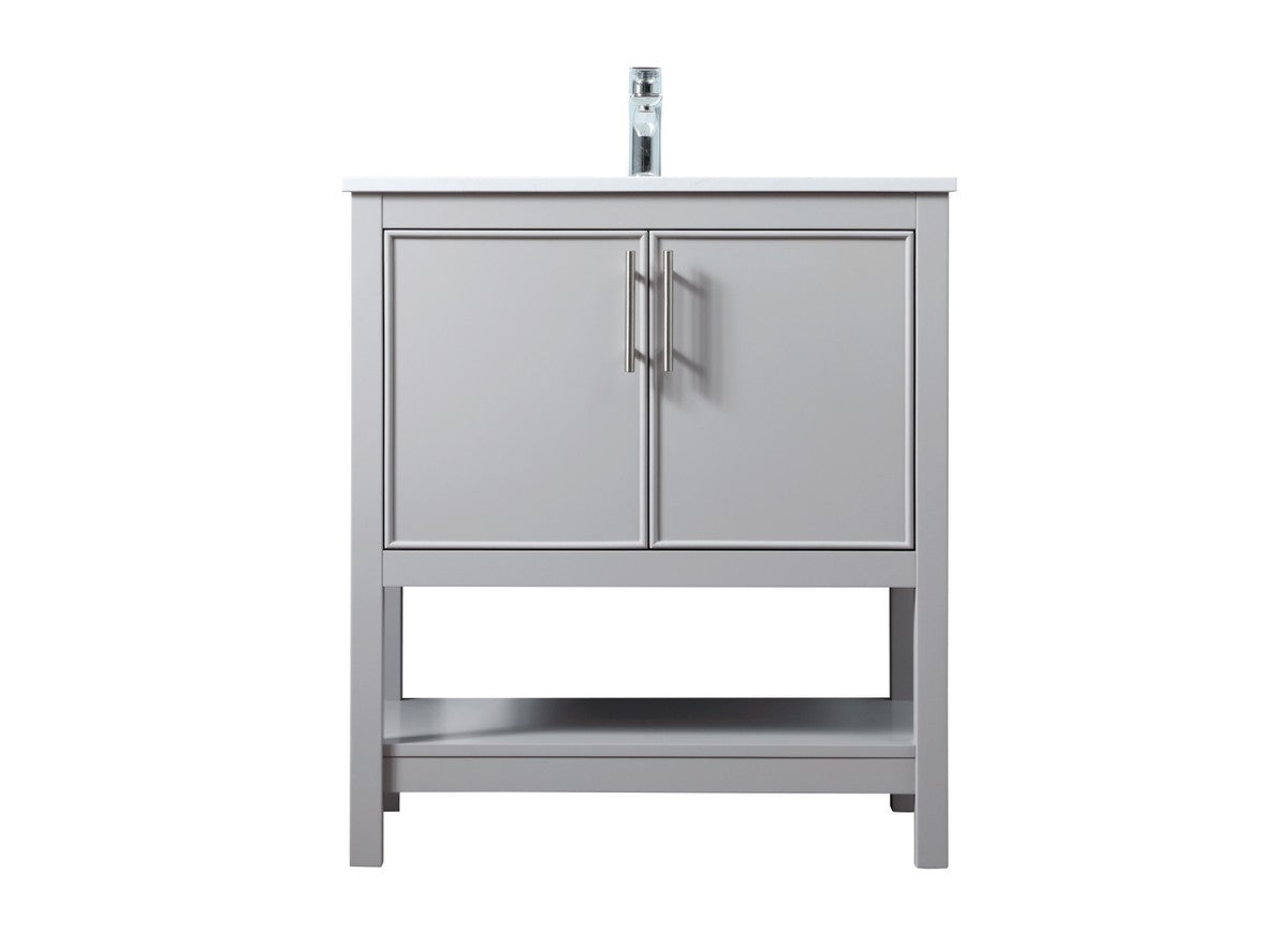 Elegant Lighting SIngle Bathroom Vanity from the Everett collection in Grey finish