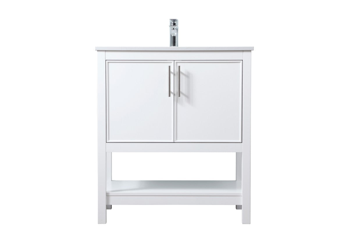 Elegant Lighting SIngle Bathroom Vanity from the Everett collection in White finish