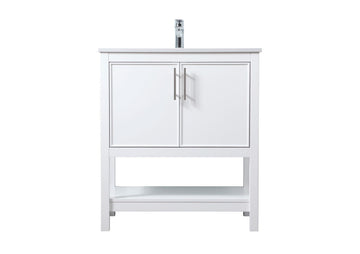 Elegant Lighting SIngle Bathroom Vanity from the Everett collection in White finish