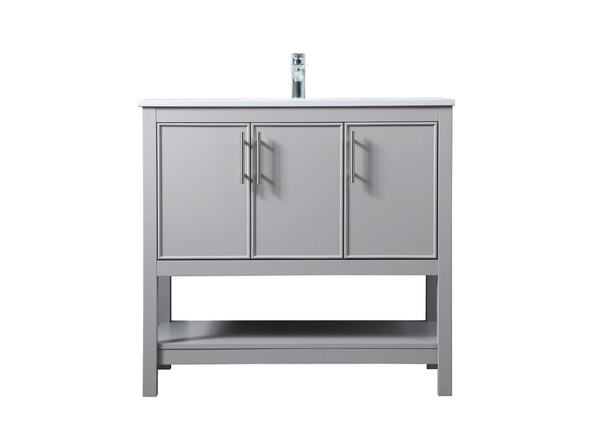 Elegant Lighting SIngle Bathroom Vanity from the Everett collection in Grey finish