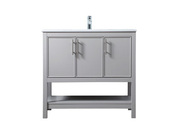 Elegant Lighting SIngle Bathroom Vanity from the Everett collection in Grey finish