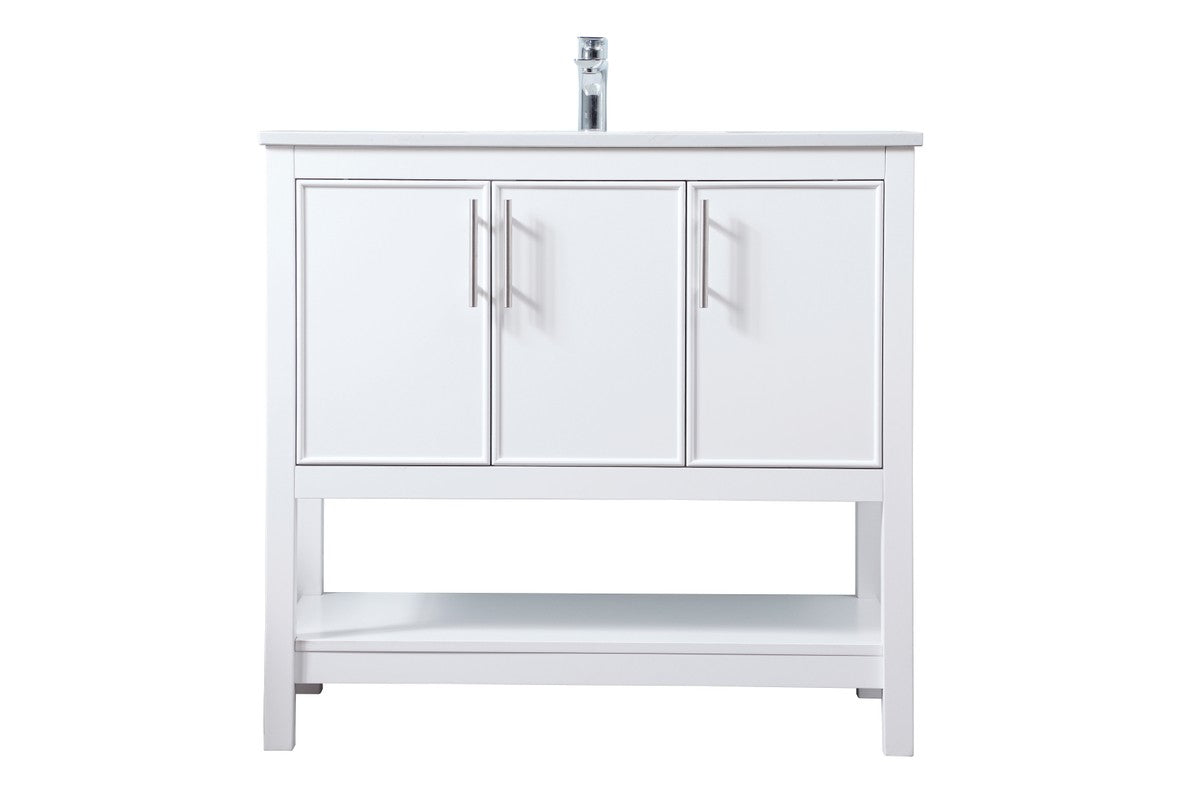 Elegant Lighting SIngle Bathroom Vanity from the Everett collection in White finish