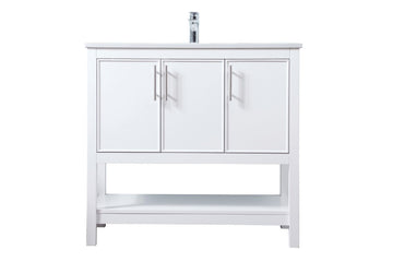 Elegant Lighting SIngle Bathroom Vanity from the Everett collection in White finish