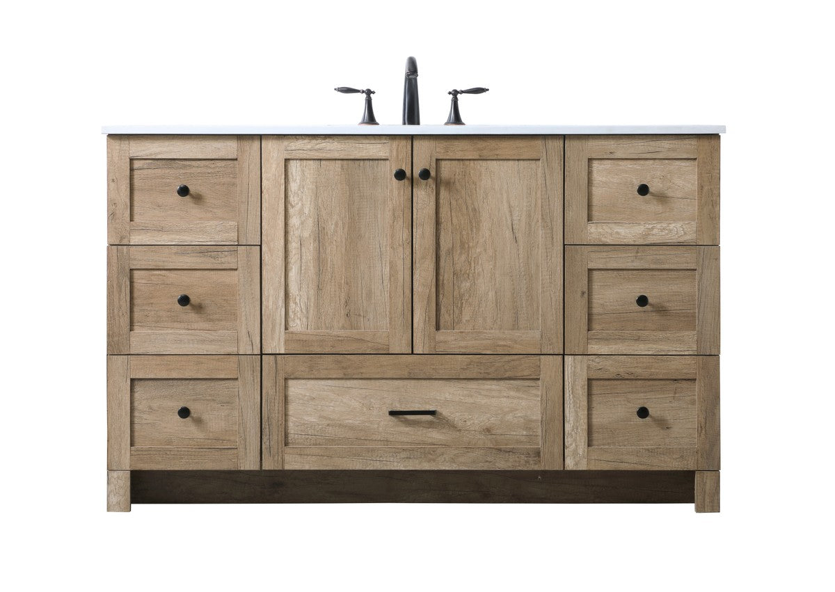 Elegant Lighting SIngle Bathroom Vanity from the Soma collection in Natural Oak finish