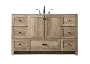 Elegant Lighting SIngle Bathroom Vanity from the Soma collection in Natural Oak finish