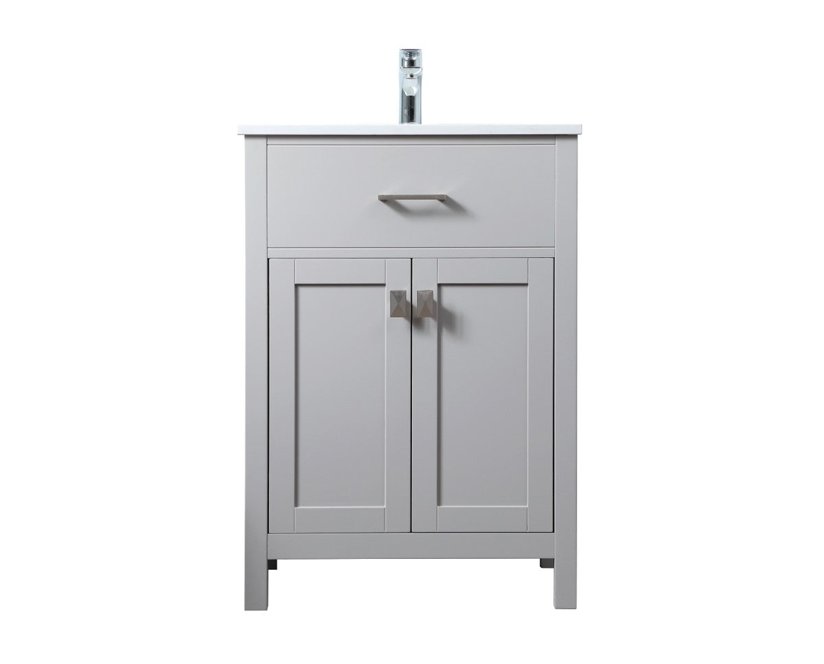 Elegant Lighting SIngle Bathroom Vanity from the Harrison collection in Grey finish