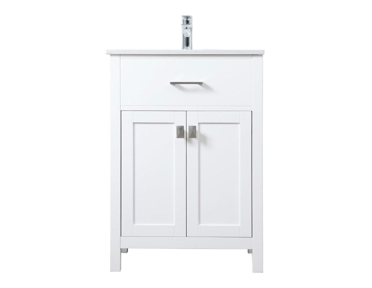 Elegant Lighting SIngle Bathroom Vanity from the Harrison collection in White finish