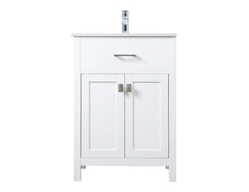 Elegant Lighting SIngle Bathroom Vanity from the Harrison collection in White finish