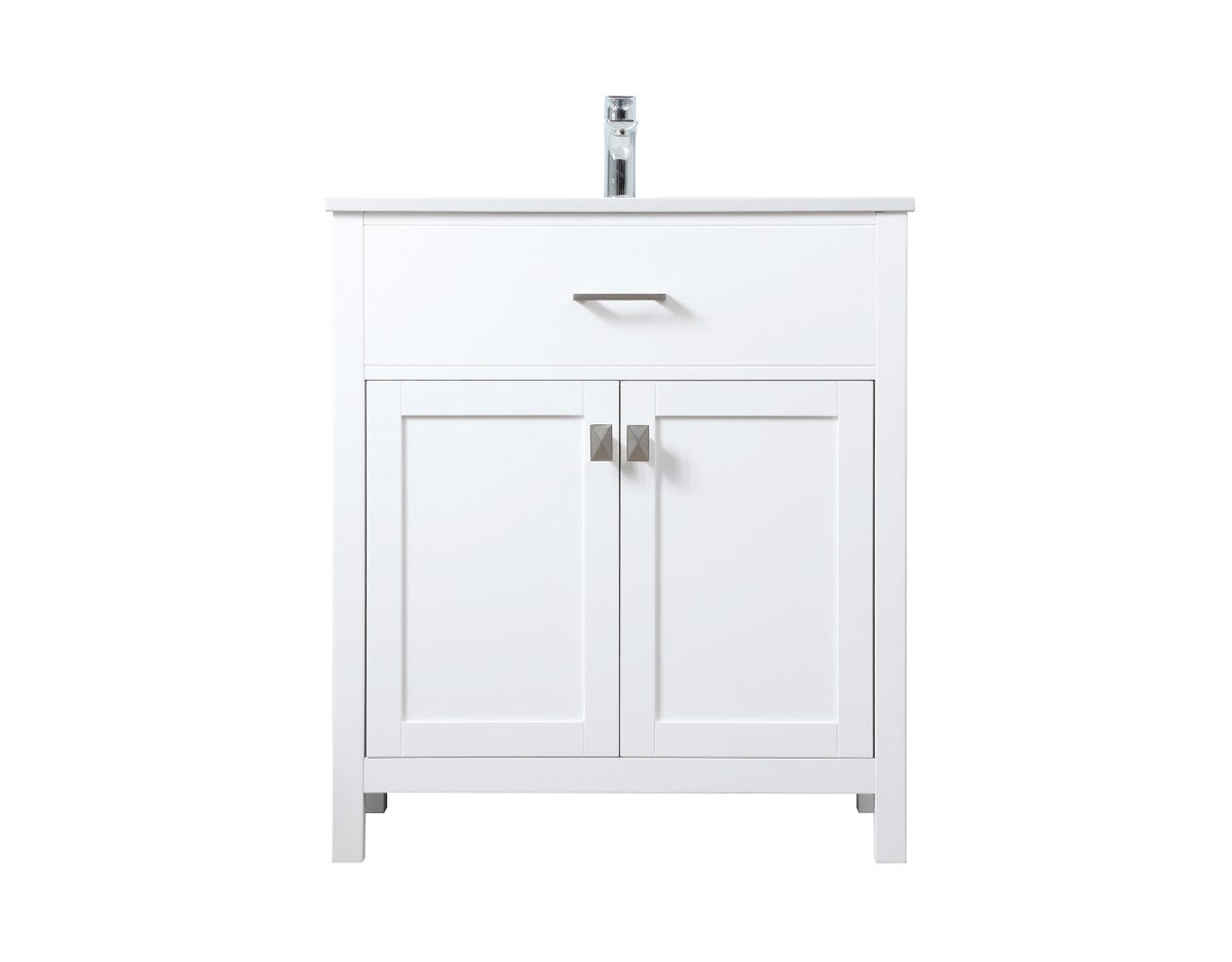 Elegant Lighting SIngle Bathroom Vanity from the Harrison collection in White finish