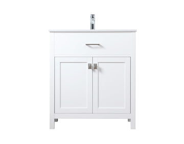 Elegant Lighting SIngle Bathroom Vanity from the Harrison collection in White finish