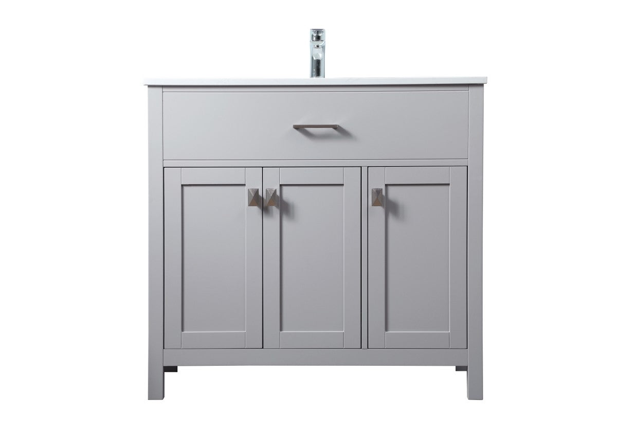 Elegant Lighting SIngle Bathroom Vanity from the Harrison collection in Grey finish