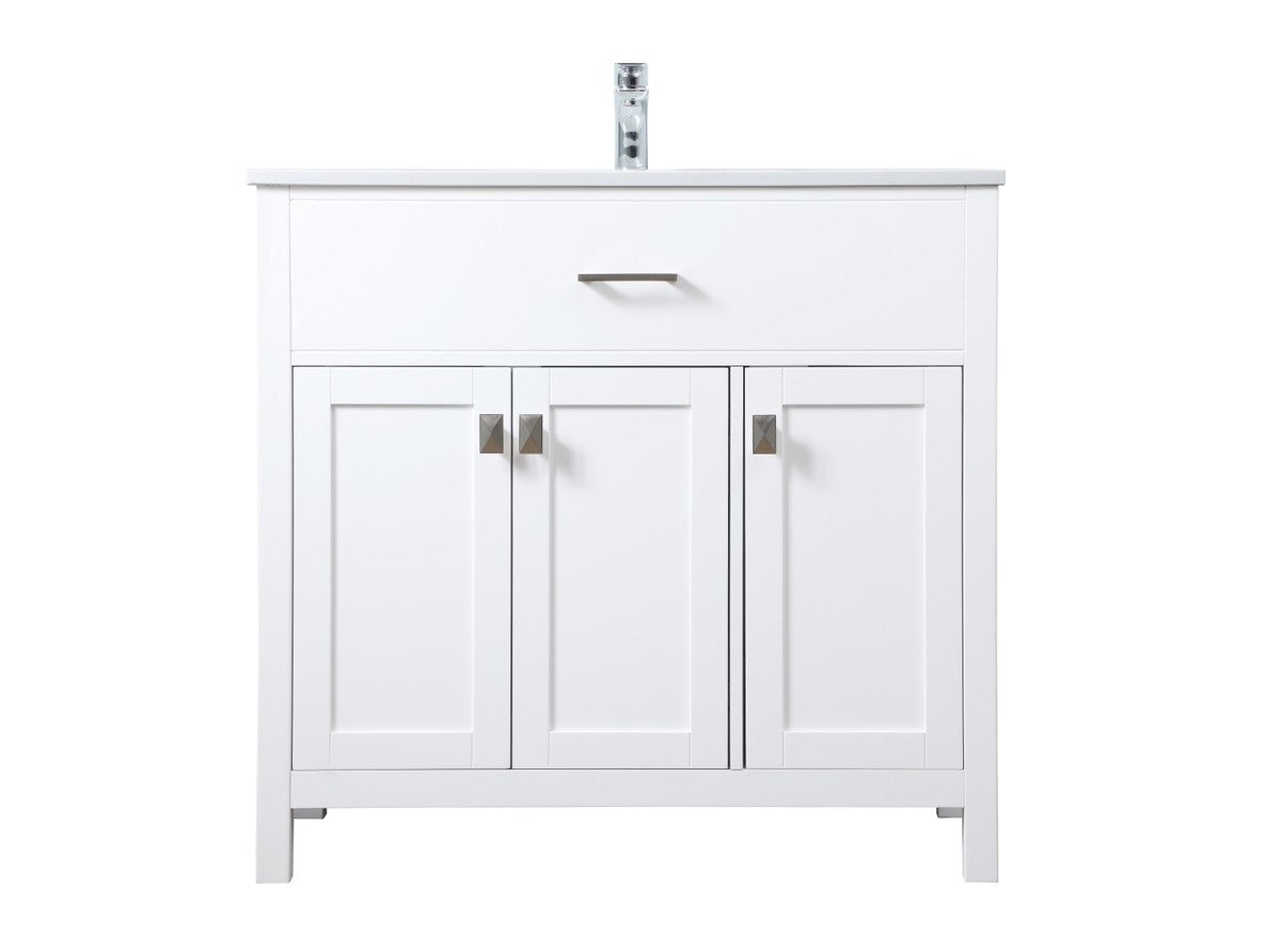 Elegant Lighting SIngle Bathroom Vanity from the Harrison collection in White finish