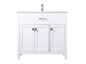 Elegant Lighting SIngle Bathroom Vanity from the Harrison collection in White finish