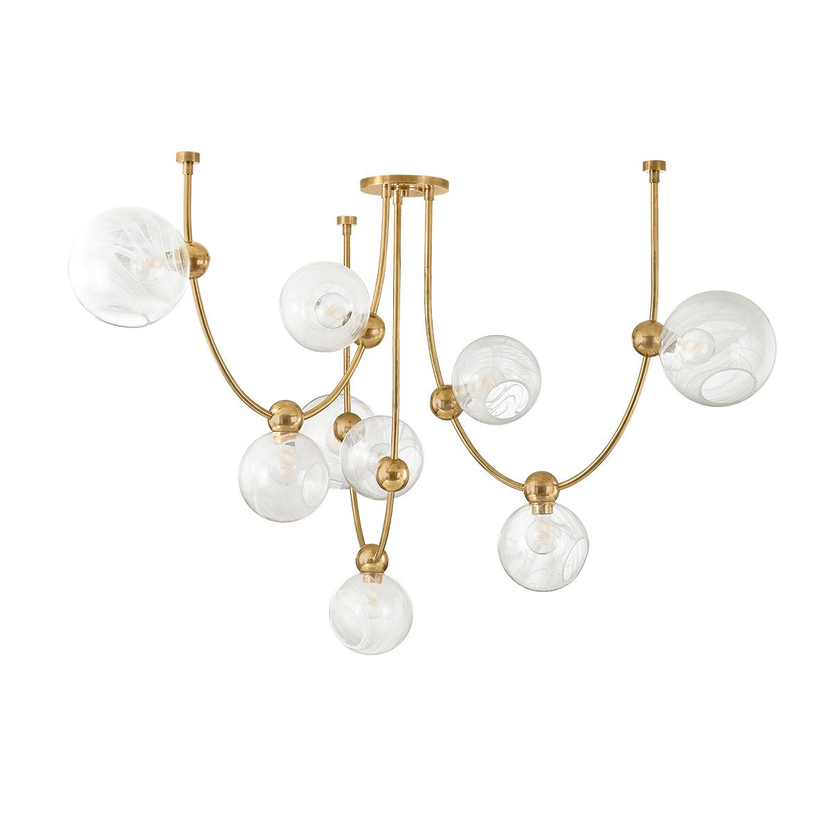 Corbett Lighting Nine Light Chandelier from the Astraia collection in Vintage Brass finish
