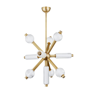 Corbett Lighting LED Chandelier from the Atom collection in Vintage Brass finish